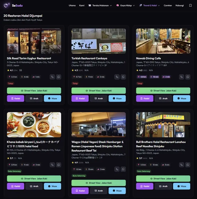 Sesudu — Nearby halal restaurant search results in Tokyo